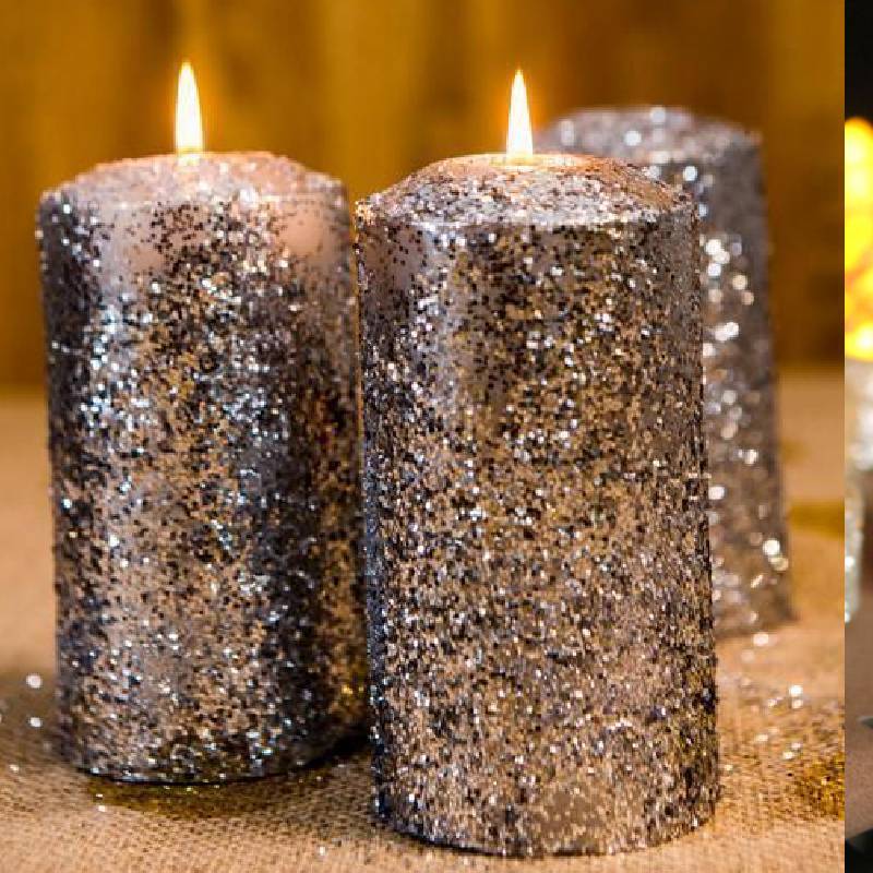 تزیین شمعها با اکلیل عید نوروز